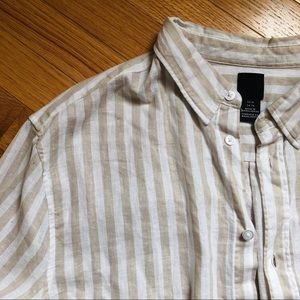 ☀️ H&M Stripe Linen Shirt